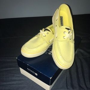 Yellow Sequin Sperry Boat Shoes